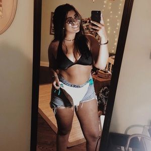 white and turquoise bathing suit bottoms